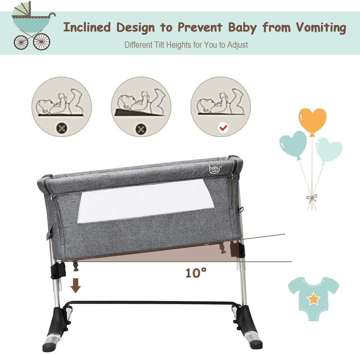 grey color baby sidebed crib sleeper1.jpg